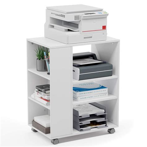 Tribesigns Mobile Printer Stand, Modern Printer Cart File Cabinet with ...