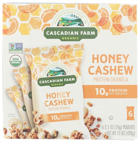 Amazon.com: Cascadian Farm Organic Honey Cashew Protein Granola, Non ...