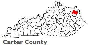 Carter County on the satellite map of Kentucky 2024. Actual satellite ...