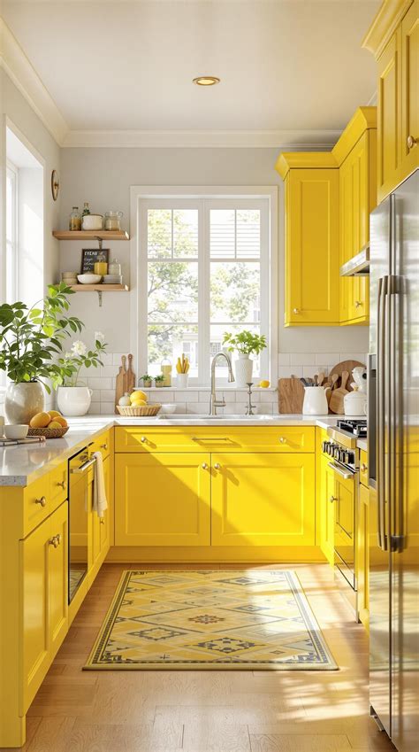 29 Kitchen Cabinet Colors to Brighten Your Space | Yellow kitchen ...