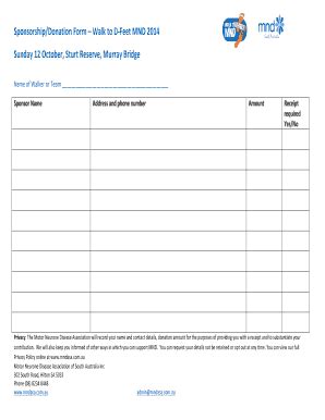 Fillable Online MND Murray Bridge Walk sponsor form Fax Email Print ...