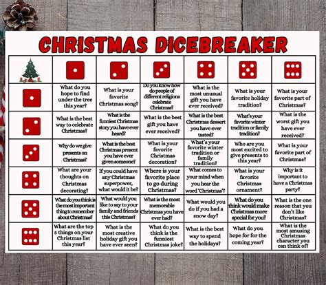 Christmas Dicebreaker, Christmas Icebreaker Game, Icebreaker Activity ...