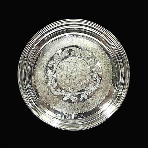 925 Sterling Silver Plate for Pooja Silver Thali for Serving, 180 grams ...