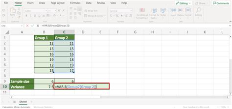 Image result for Variance Formula in Excel
