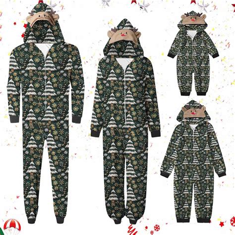 DGXTA Clearance Matching Christmas Onesie Pajamas for Family Hooded One ...