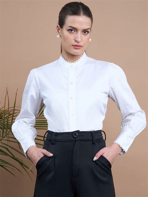 Noi Women White With Full Sleeves Formal Shirt – StyleQuotient
