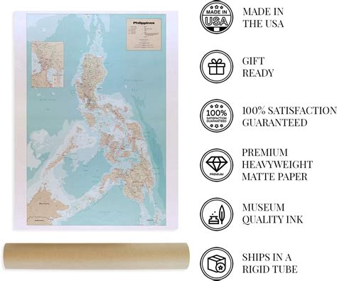 Buy HISTORIX 1990 Map of the Philippines - 18x24 Inch - Philippine ...