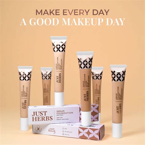 Just Herbs Serum Foundation Dewy Finish SPF30+ Tube with Rosehip and ...