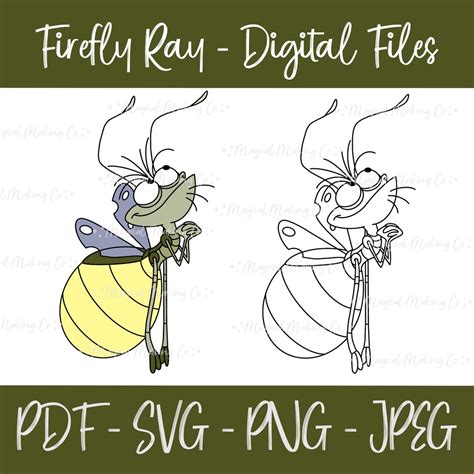 Ray the Firefly (princess and the Frog) Digital Files - Svg/pdf/png ...