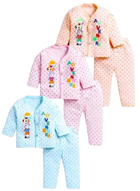Buy Baby Boy and Baby Girl Full Sleeves Soft Cotton Dress, Front Open ...