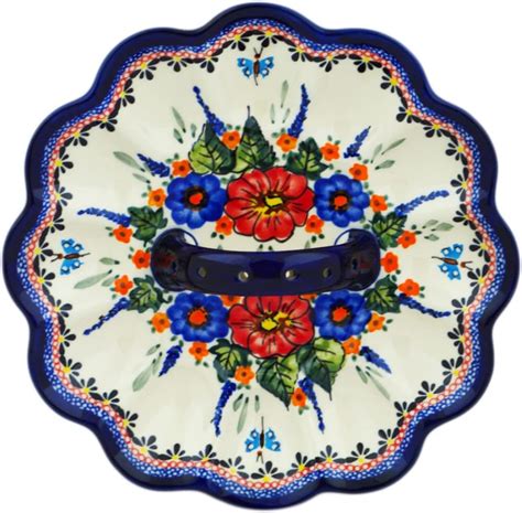Buy Polish Pottery 9¼-inch Egg Plate (Spring Splendor Theme) Signature ...
