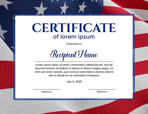 Free Printable American Flag Certificate Template - Holiday Printable Activities - nicknames for the american flag