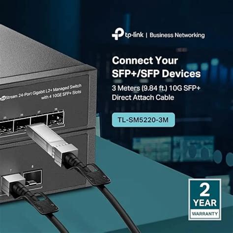 TP Link Omada TL-SM5220-3M 3 Meter 10G SFP Plus Passive DAC Cable ...