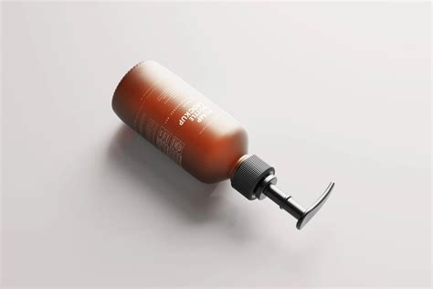 6 Mockups of Frosted Amber Glass Pump Bottle in Varied Sights Free ...