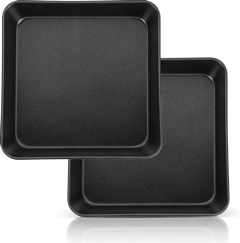 E-far 9x9 Inch Square Baking Pan, Nonstick Stainless Steel Square Cake ...