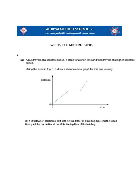 Motion Graphs WORKSHEET 1 | PDF | Velocity | Acceleration
