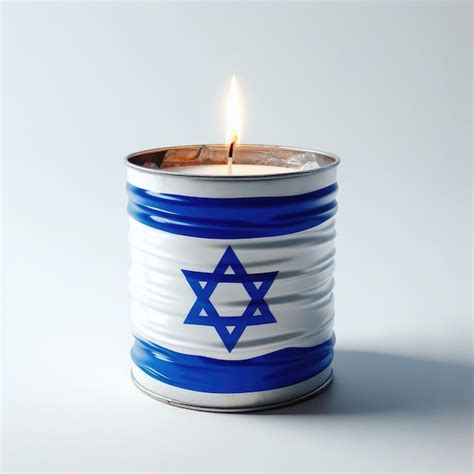 Candle with israel flag isolated on white background | Premium AI ...