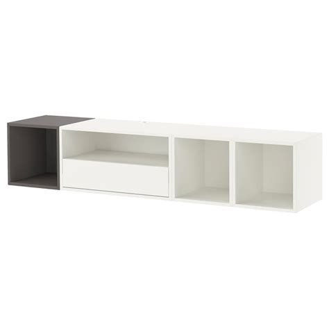 EKET media storage combination, white/dark grey, 175x35x35 cm (687 ...
