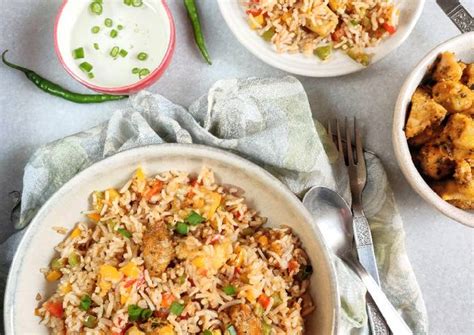 Chicken Tikka fried rice Recipe by Swati - Cookpad