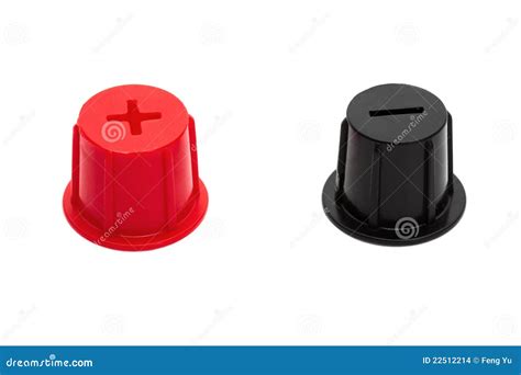 Red Positive and Black Negative Stock Photo - Image of white, power ...