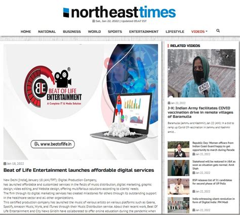 northeasttimes - Beat of Life Entertainment