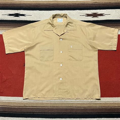 60s~ USA製 Poly×Cotton Open Collar Short Sleeve Shirt size M | DESERTSNOW