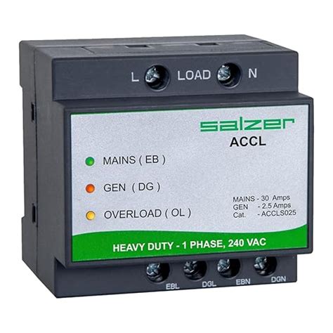 SALZER Single Phase Automatic Changeover with Current Limiter (ACCL ...