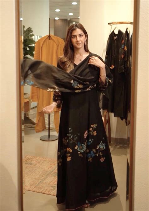 Coal Floral Anarkali Set