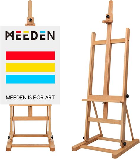MEEDEN Art Painting Easel - Solid Beechwood H-Frame Studio Easel Stand ...
