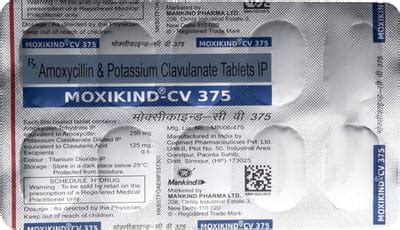 Moxikind Cv 375mg Strip Of 10 Tablets: Uses, Side Effects, Price ...