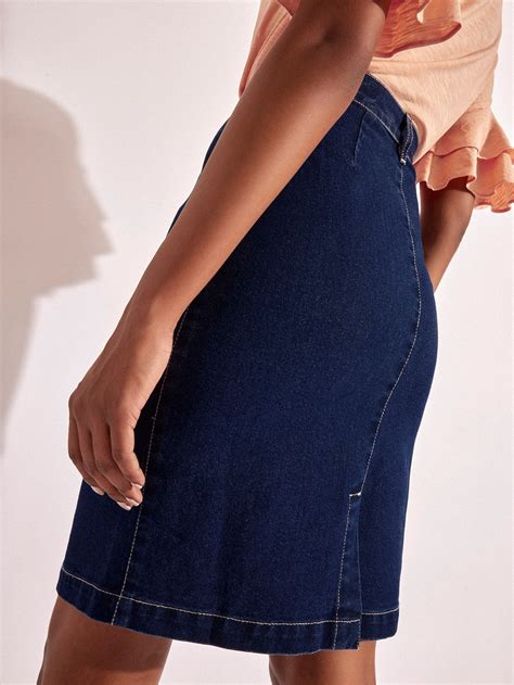 Denim Pencil Skirt