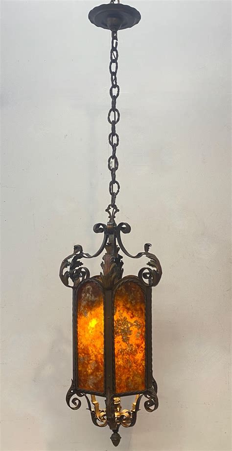 Early 20th C. Spanish Mediterranean Style Wrought Iron Lantern For Sale ...