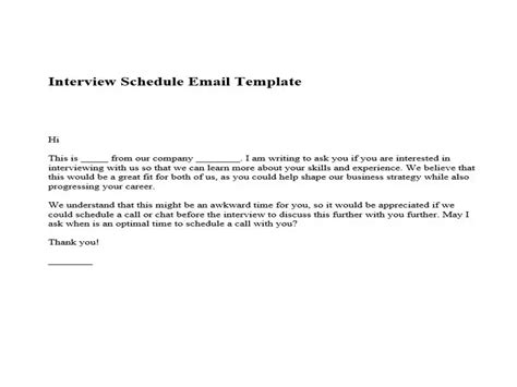 Interview Schedule. Email Sample 的图像结果