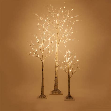 Warm White LED Birch Tree