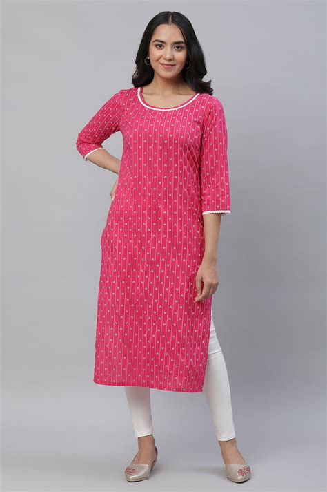 Buy Pink Printed Straight Kurta Online for Woman | Shop for Aurelia
