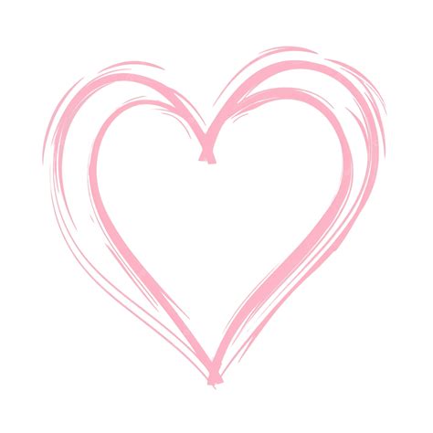 Solid Outline Of The Heart Symbol Print Pink Vector, Heart, Love ...