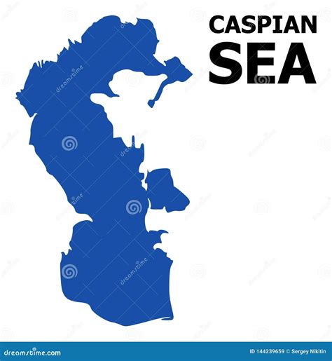 Vector Flat Map of Caspian Sea with Caption Stock Vector - Illustration ...