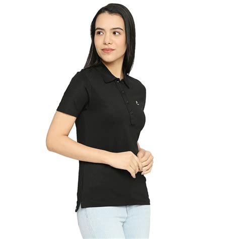 Being Human Semi Fit Polo Women Polo Neck T-Shirts-Jet Black ...