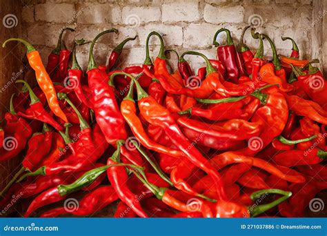 Long Red Pepper Hanging Pods for Making Delicious Spices Stock Photo ...