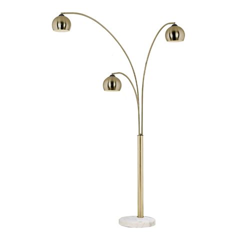 Triplet 3 Light Arc Floor Lamp - Weathered Brass