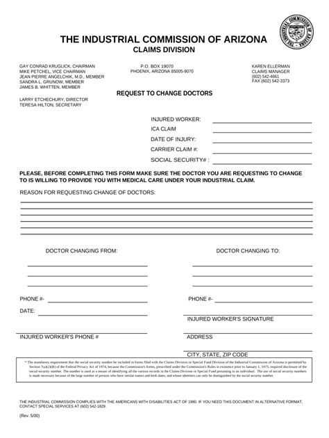 Request to Change Doctors Doc Template | pdfFiller