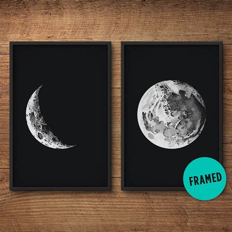 Moon Phase Prints Framed Moon Art Moon Phases Prints Moon - Etsy