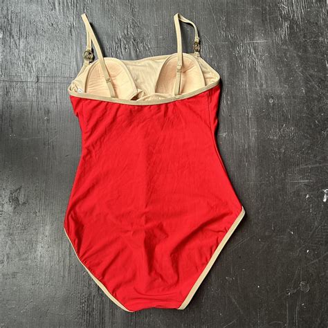 Micheal Kors red one-piece swimsuit - excellent... - Depop