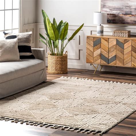 Amazon.com: Nuloom Kerry Beige, 9' x 12', Geometric, Soft and Cozy ...