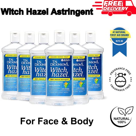 TN Dickinsons Witch Hazel Astringent For Face & Body 100% Natural 16 Fl ...