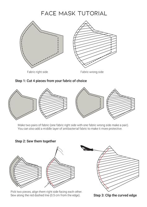 Free Download Printable Face Mask Pattern 的图像结果