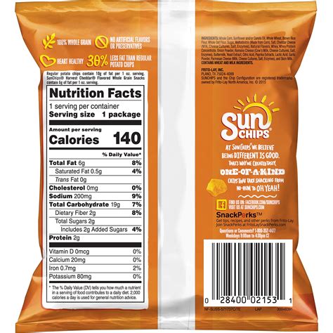 Sun Chips Original Nutrition Label at Kaitlyn Conlon blog