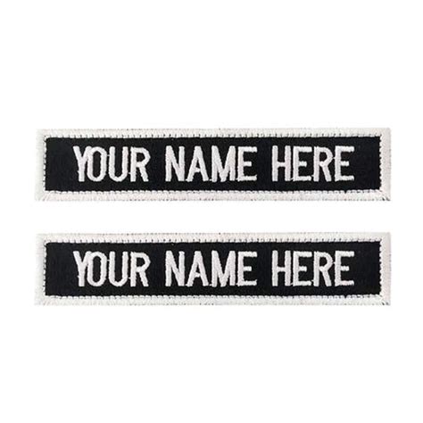 Custom Embroidery Name Patch For Riding Jacket (White)