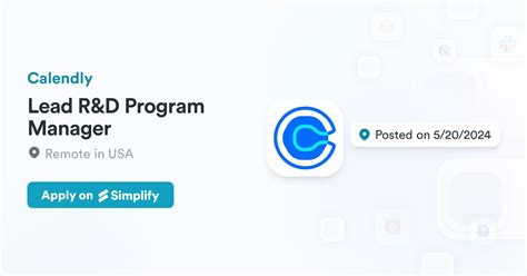 Lead R&D Program Manager @ Calendly | Simplify Jobs