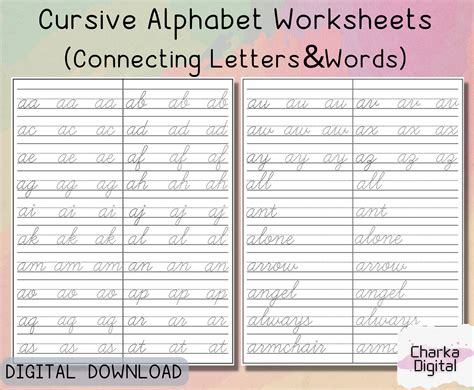 Cursive Handwriting Alphabet Worksheets | Printable Alphabet Letters